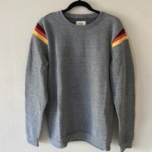 Marine Layer Men's Grey Crewneck with Red Stripes Size M